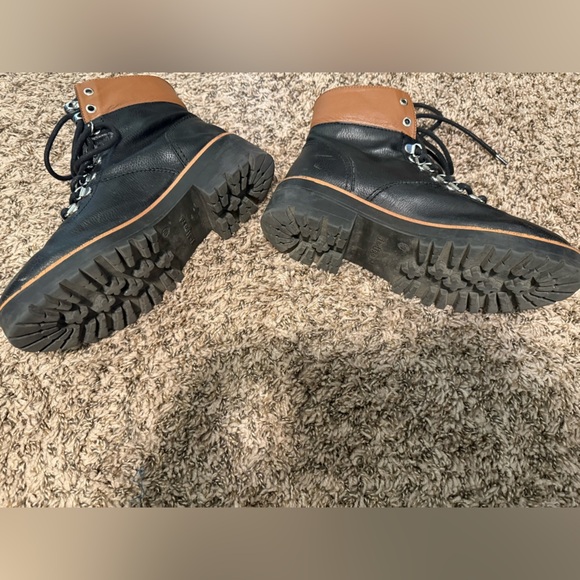 Indigo Black and Brown Heeled Boots - Picture 4 of 6